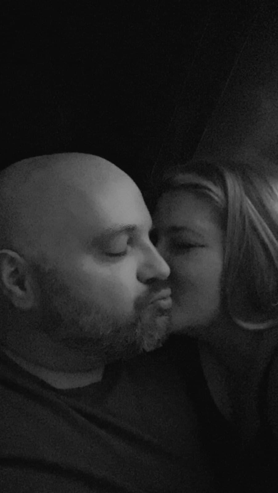Benjamin kissing Heather's cheek